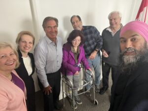 Members of the Tri-Cities Senior's Action Society meet with Jagmeet Singh