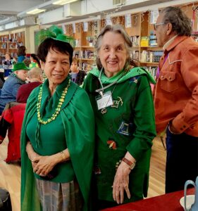 Kootney region seniors celebrating St Patrick's Day all dressed in green