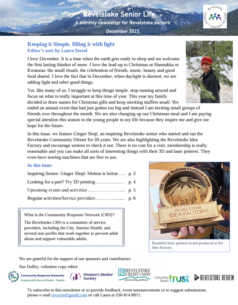 Revelstoke CRN - Newsletter December 2023